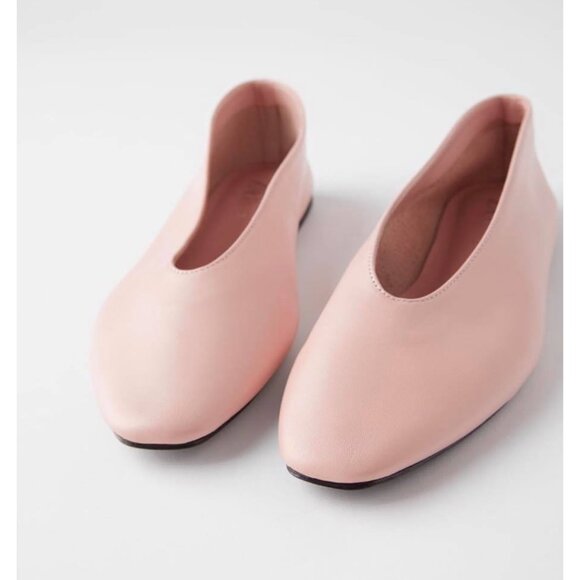 NWOT Zara pink leather ballerina flats, EU 36 - Picture 4 of 12